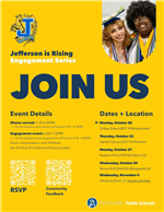 Button linking to PDF flyer for Jefferson is Rising Engagement Series with event details, dates, and RSVP information.